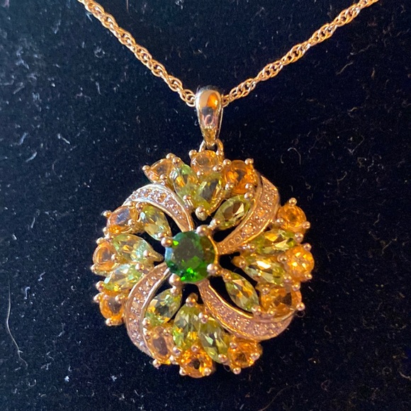 Jewelry - Ten Karat Multi Stone Pendant